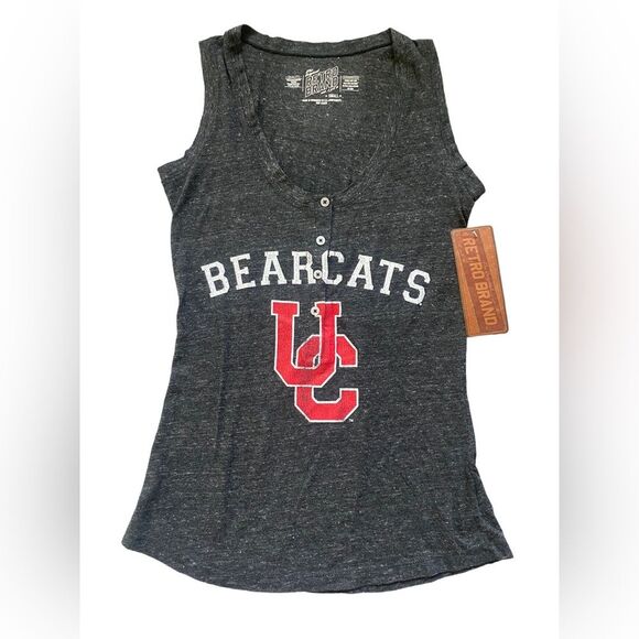 Retro Brand University Of Cincinnati Scoop Neck Henley Tank - Picture 2 of 5